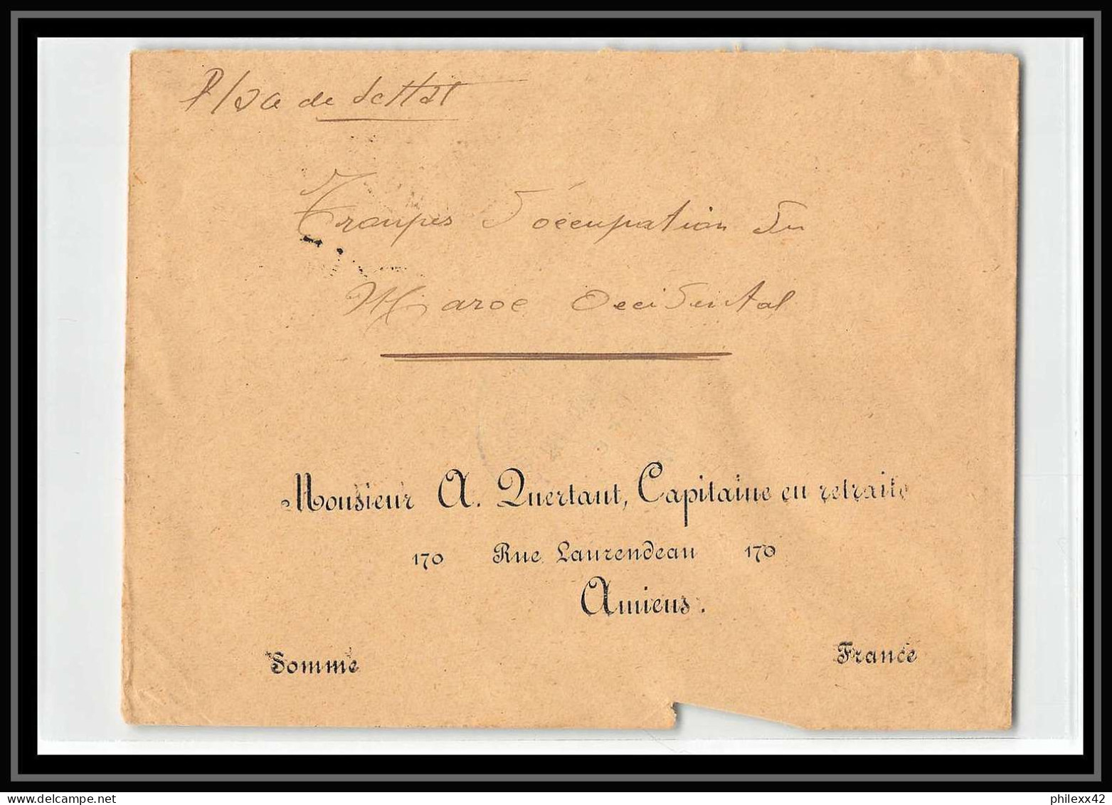 0417 Lot 4 Lettres Chaonia Troupes Coloniales 8ème Bataillon De Marche Settat Lettre Cover Occupation Du Maroc War - Sammlungen