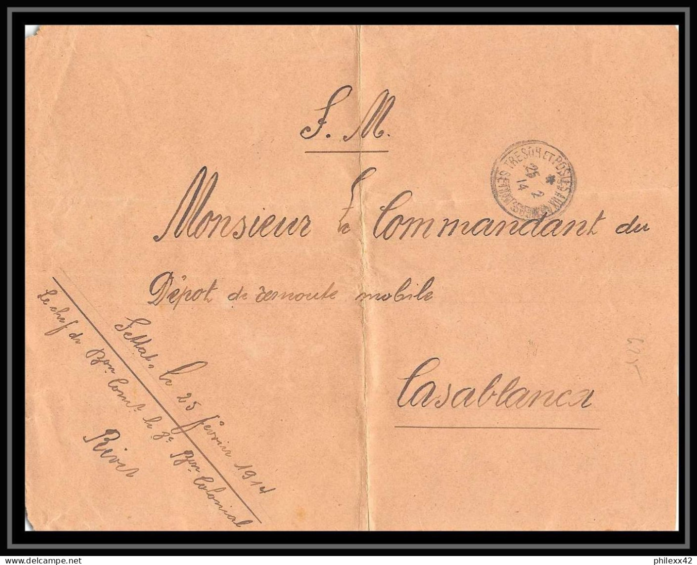 0425 Lot 5 Devants De Chaonia Troupes Coloniales 8ème Bataillon De Marche Lettre Cover Occupation Du Maroc Dont Signé - Colecciones