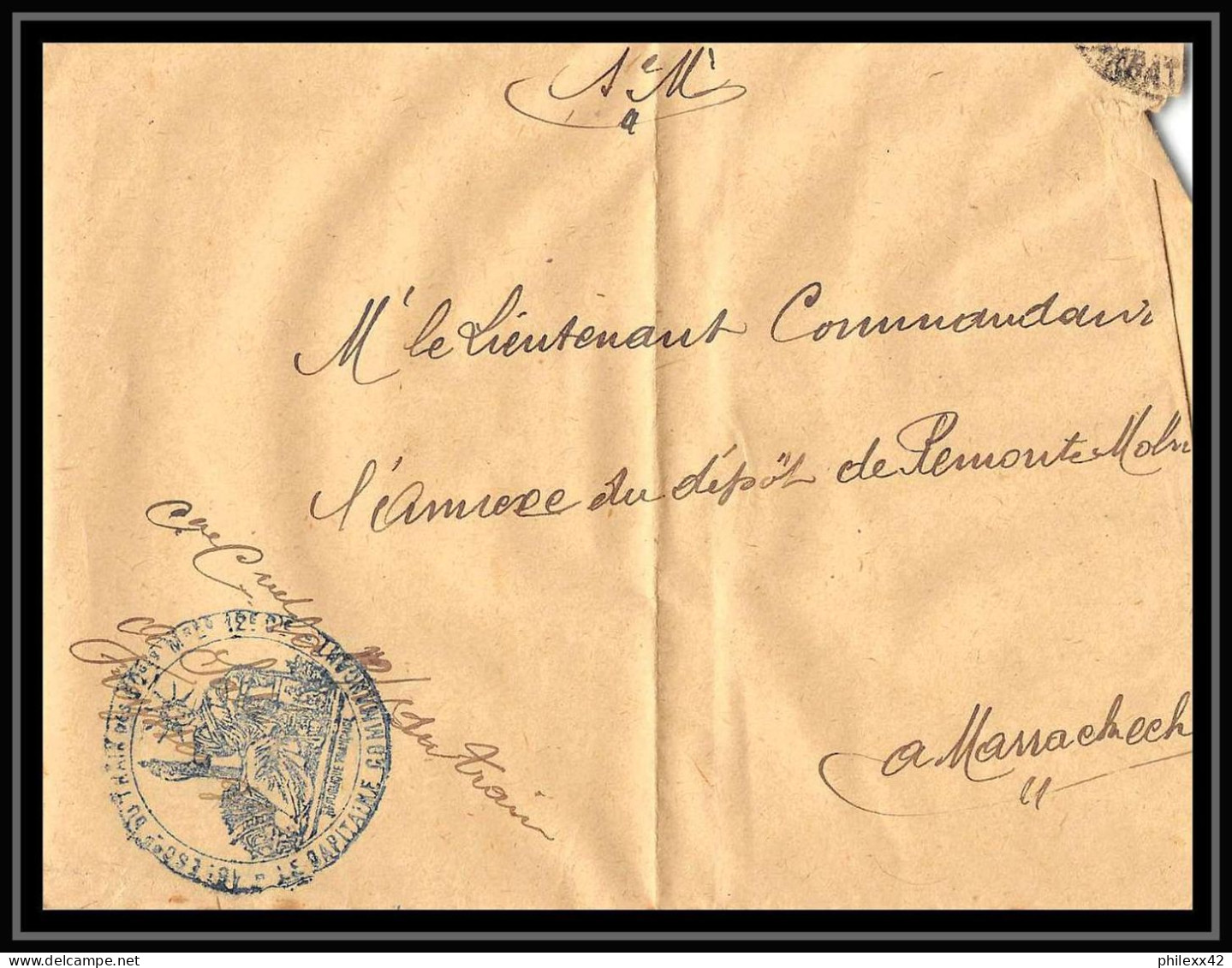 0293 Lot De 4 Documents Région Rabat Train Des équipages Militaires Lettre Cover Occupation Du Maroc War Dont Signés - Sammlungen