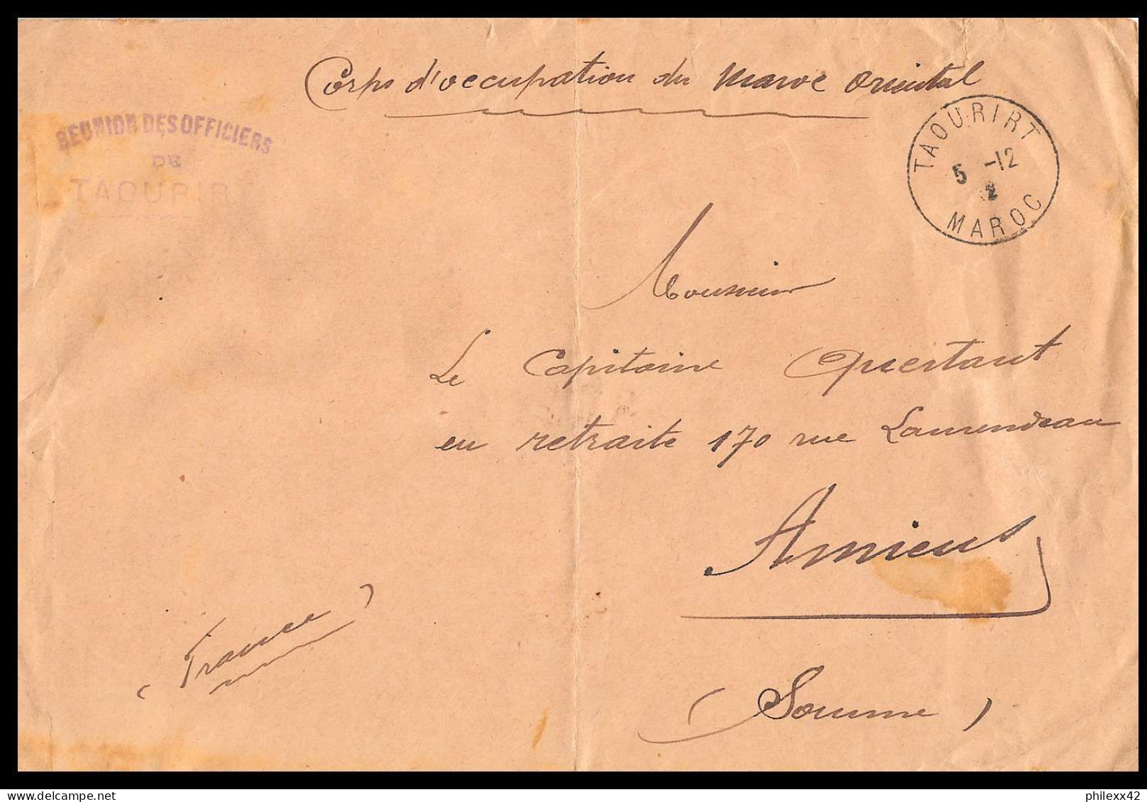 0385 lot 12 lettres Lettre cover occupation du maroc War dont signés