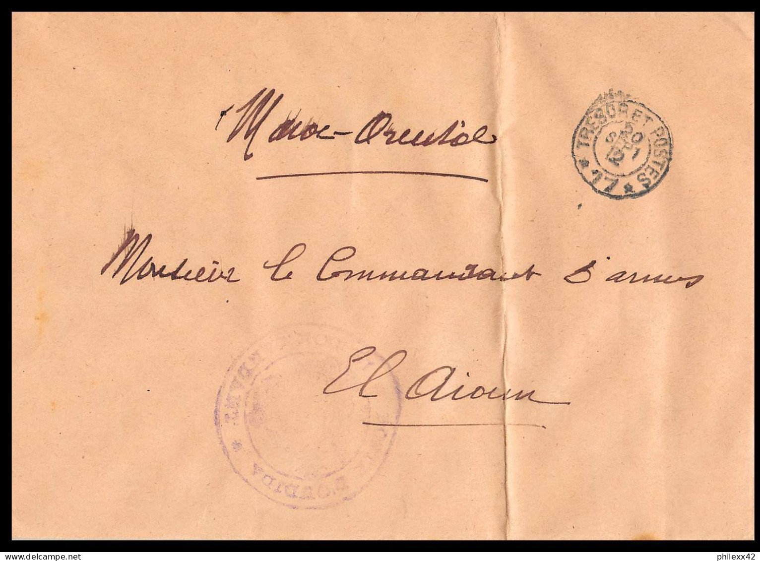 0267 Lot 7 Lettres Cercle Oudjda Commandant D'armes Conseil De Guerre Cover Occupation Du Maroc War Dont Signé - Collections