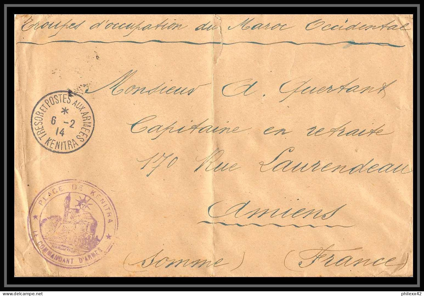 1402 Lot 12 Lettres Covers Guerre 1914/1918 Commandants D'armes Abat Kénitra Occupation Du Maroc War Dont 3 Signées - Sammlungen