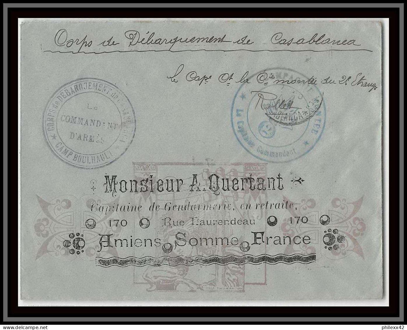 1106 Compagnie Montée Camp Boulhault 9/5/1911 Illustree Lettre Cover Occupation Du Maroc War Superbe - Covers & Documents