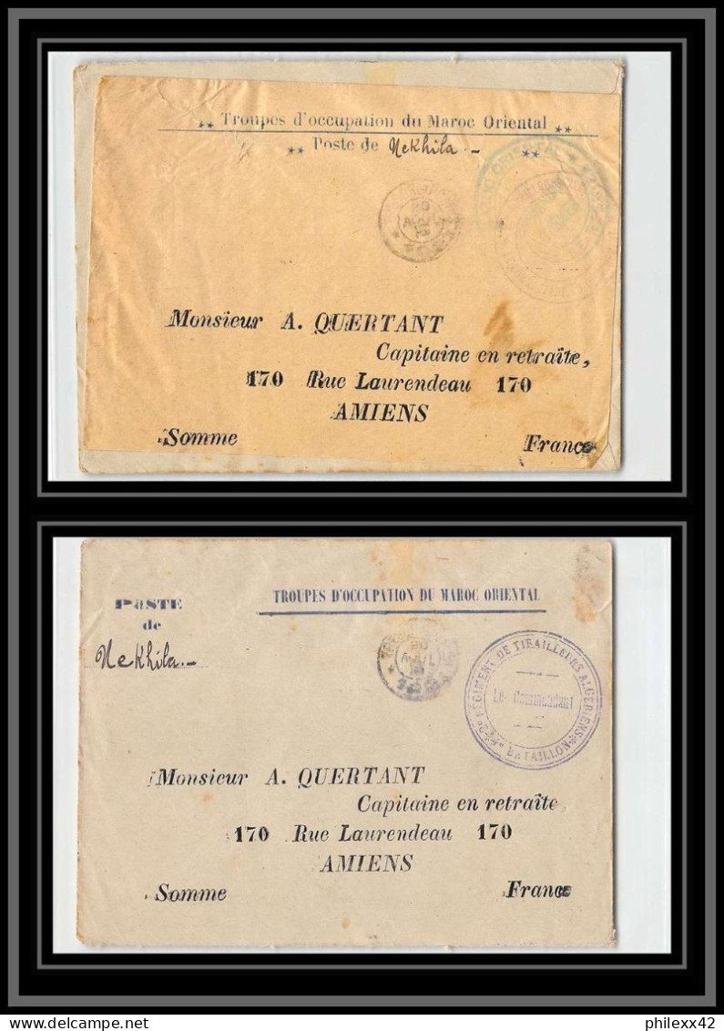 1031 Lot 2 Lettres 2ème Régiment De Tirailleurs Algériens 4ème Bataillon Poste De Nekhila Cover Occupation Du Maroc War - Collezioni