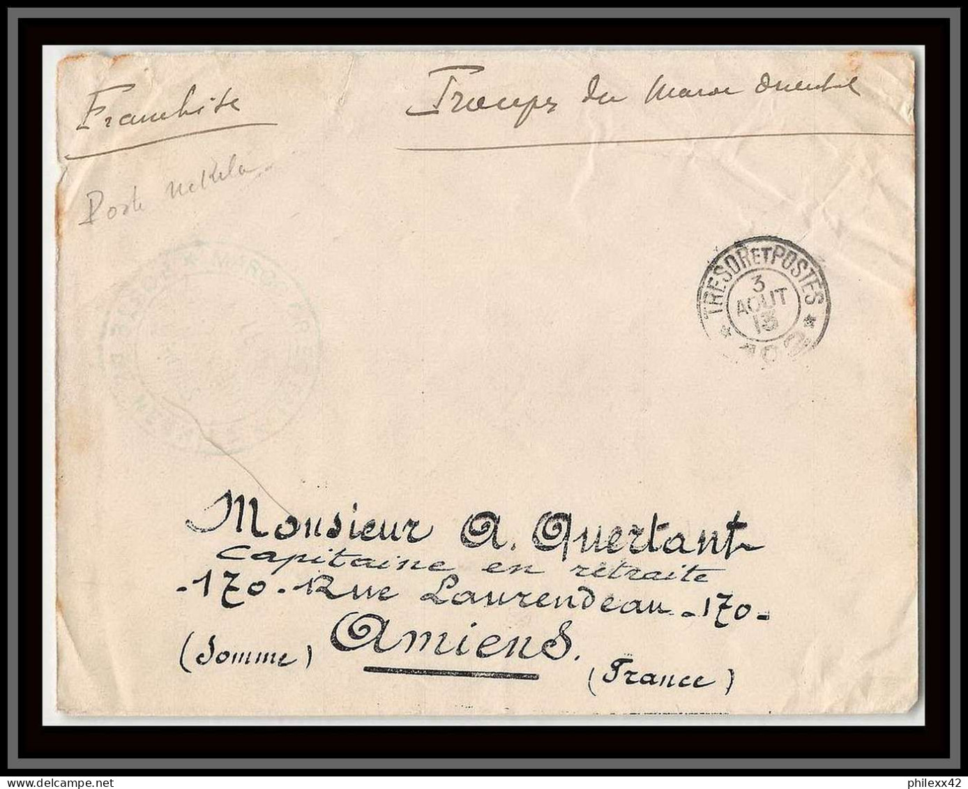 1008 Poste De Nekhila 1913 Lettre Cover Occupation Du Maroc War  Secteur 102 - Brieven En Documenten