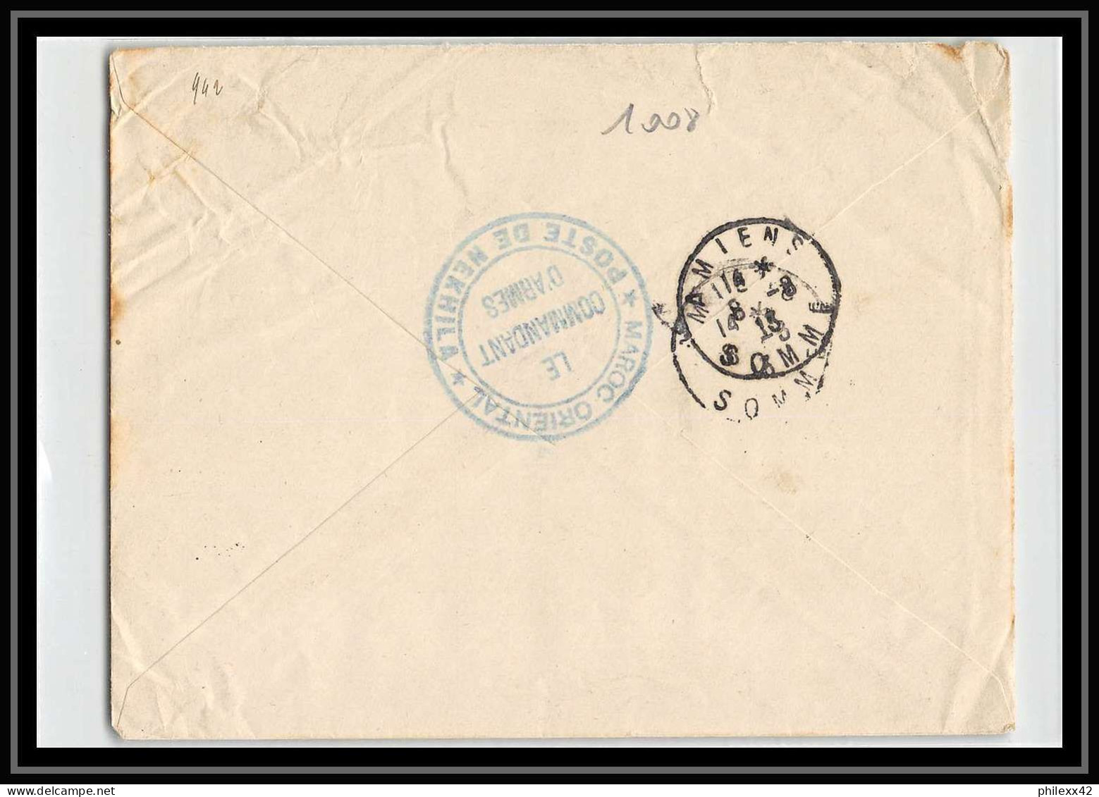 1008 Poste De Nekhila 1913 Lettre Cover Occupation Du Maroc War  Secteur 102 - Storia Postale