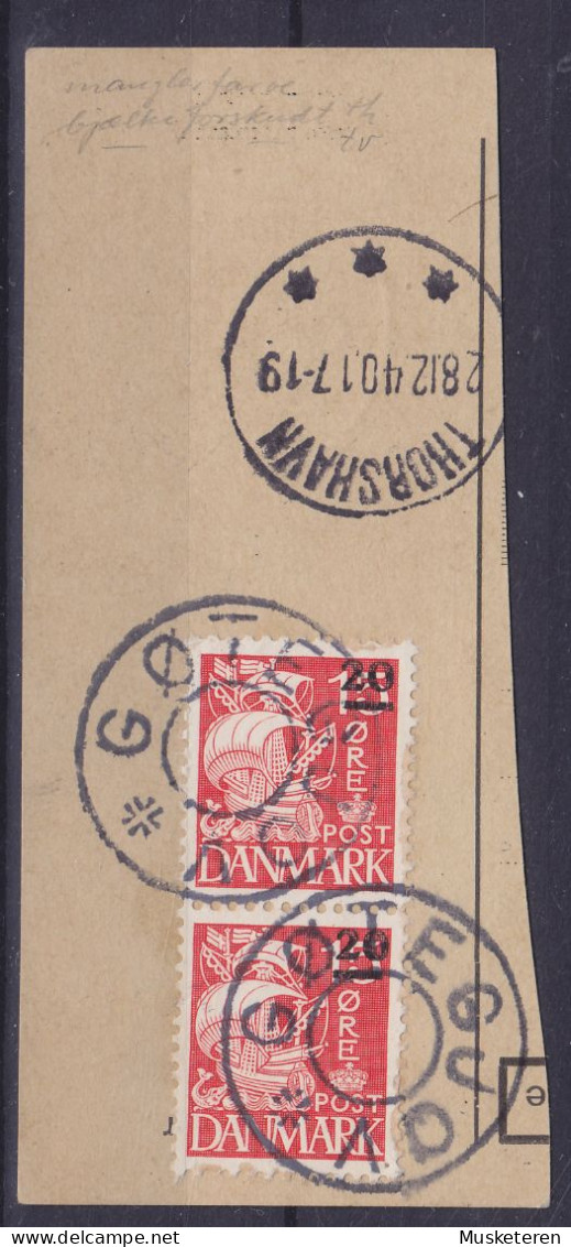 Faroe Islands 1940 Mi. 4, 20/15 Øre Karavelle British Occupation WWII Danish Uds. Stjernestempel Star Cancel GØTEGJOV !! - Islas Faeroes