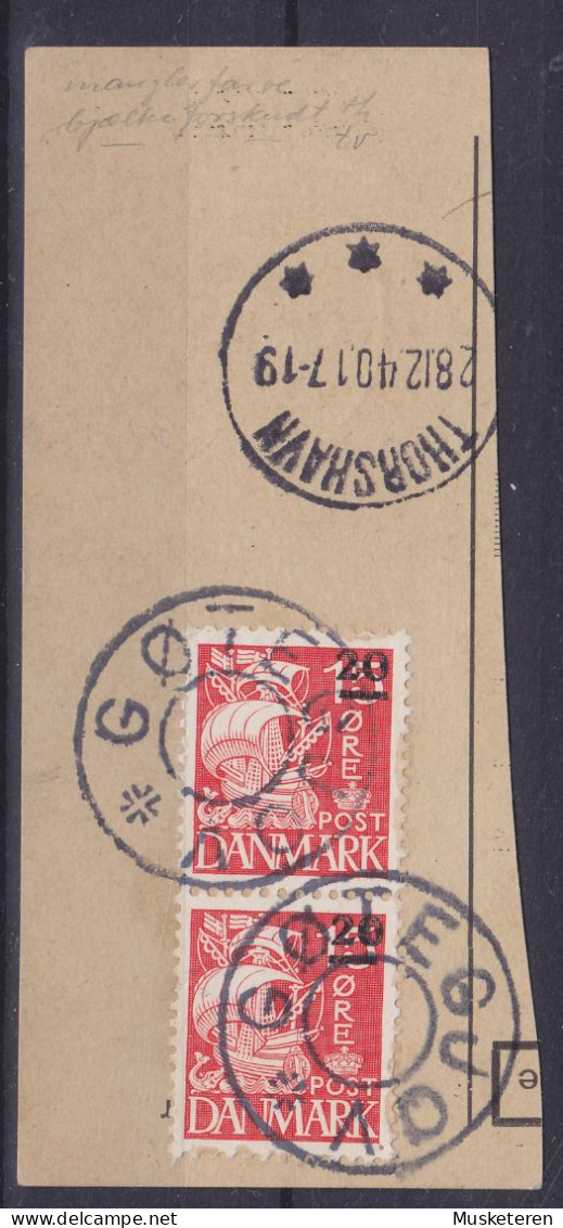 Faroe Islands 1940 Mi. 4, 20/15 Øre Karavelle British Occupation WWII Danish Uds. Stjernestempel Star Cancel GØTEGJOV !! - Färöer Inseln