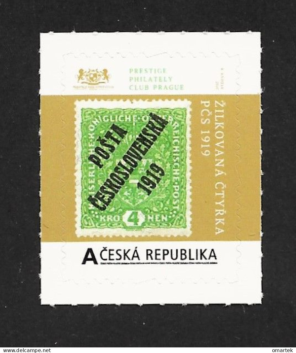 Czech Republic 2020 MNH ++ VZ 0995 4K POSTA CESKOSLOVENSKA 1919 On Granite Paper. Tschechische Republik - Ungebraucht