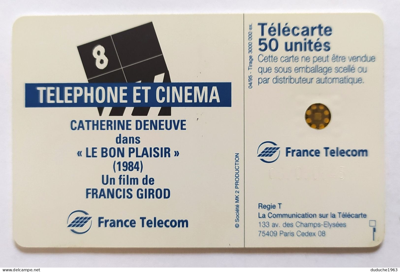 Télécarte France - Téléphone Et Cinéma - Catherine Deneuve - Ohne Zuordnung