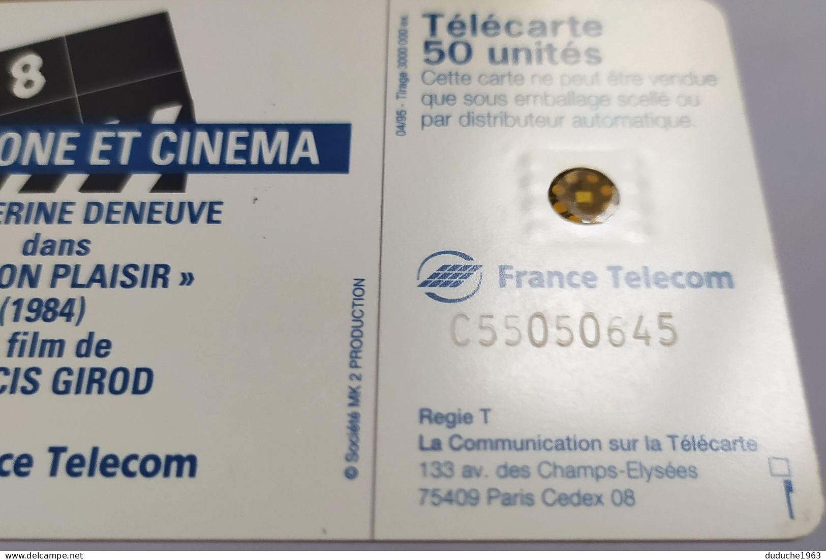 Télécarte France - Téléphone Et Cinéma - Catherine Deneuve - Non Classés