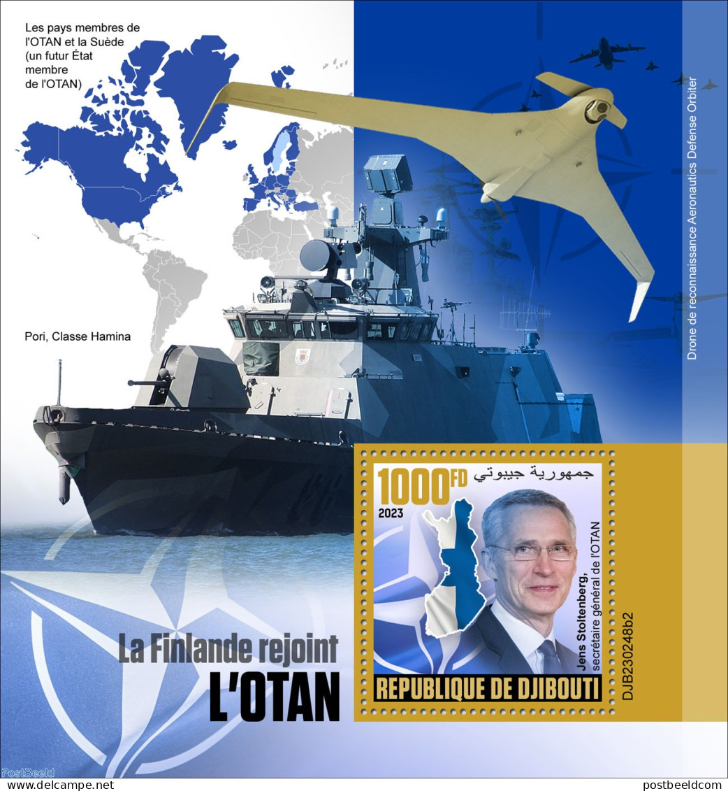 Djibouti 2023 Finland Joins  NATO, Mint NH, Transport - Aircraft & Aviation - Ships And Boats - Vliegtuigen