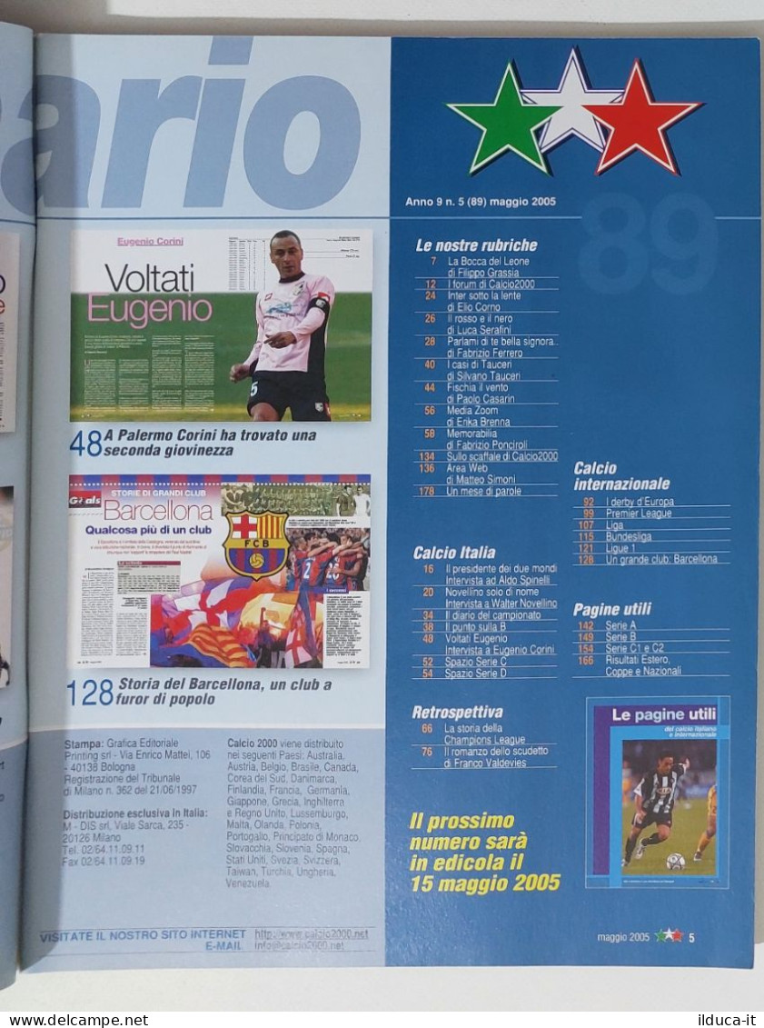60270 Calcio 2000 - A. 9 N. 89 2005 - Juve Milan / Novellino Samp / Arbitri - Sports