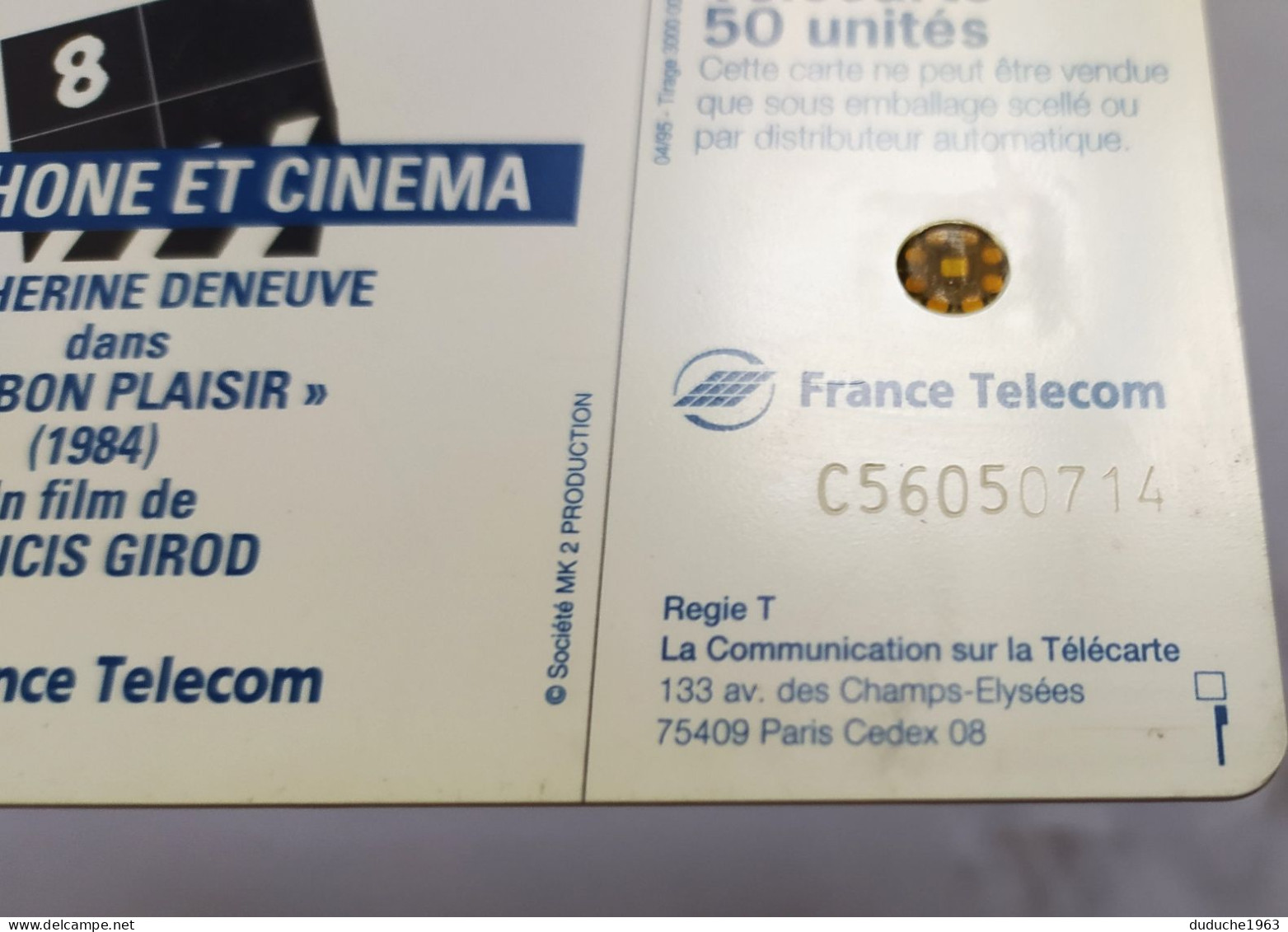 Télécarte France - Téléphone Et Cinéma - Catherine Deneuve - Sin Clasificación