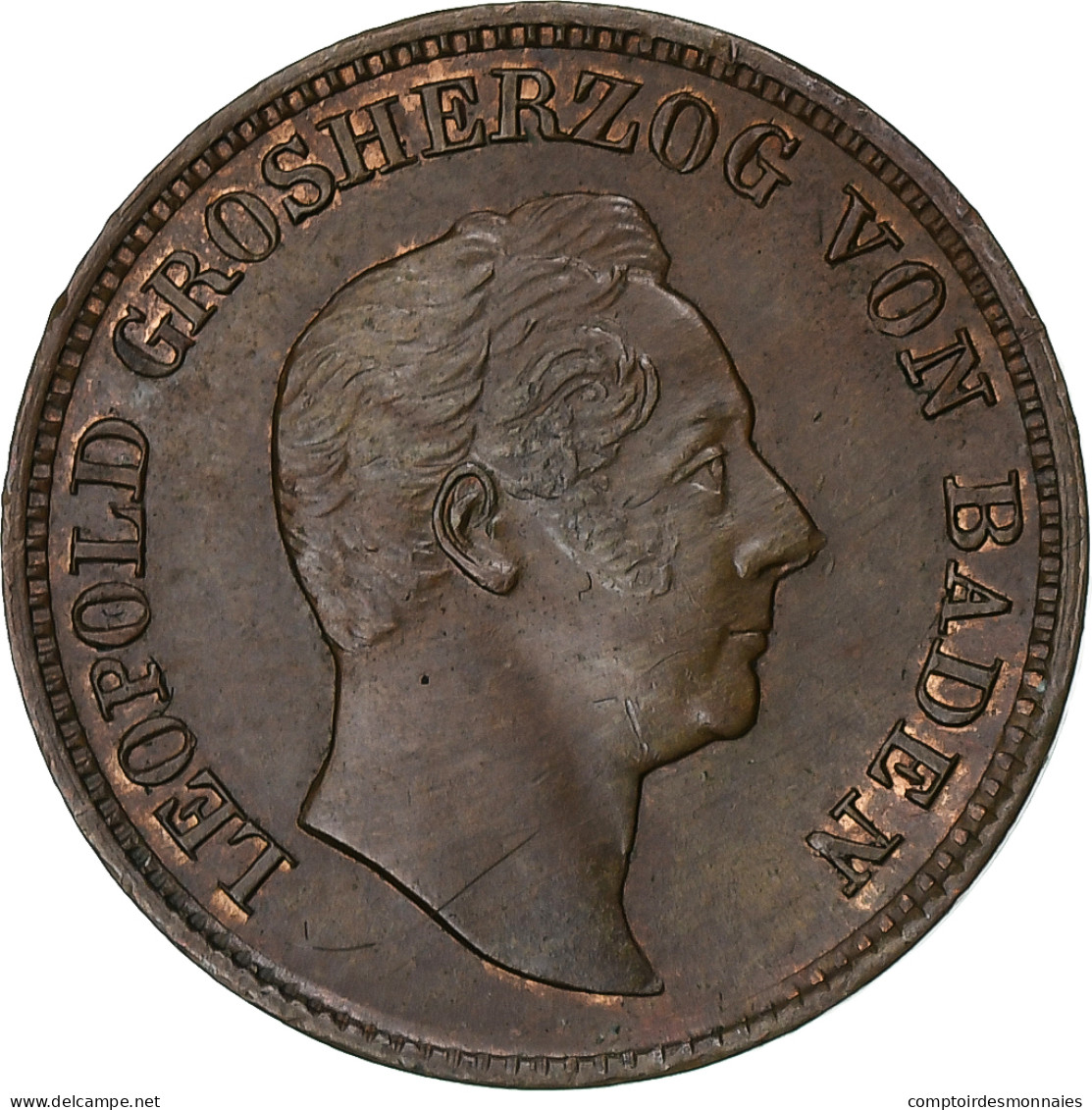 Allemagne, Bade, Leopold I, Kreuzer, 1844, Karlsruhe, Cuivre, SUP, KM:216 - Monedas Pequeñas & Otras Subdivisiones