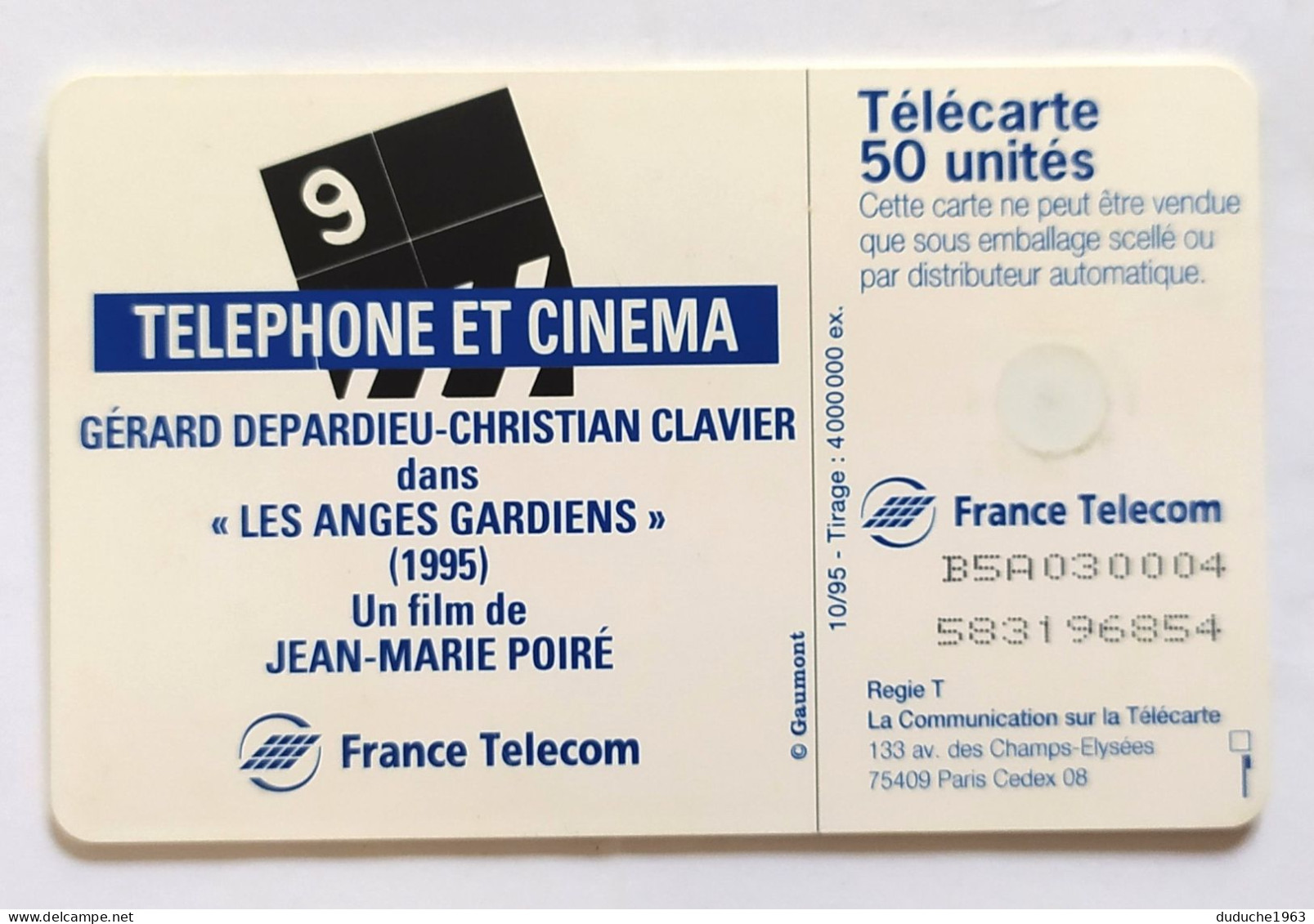 Télécarte France - Téléphone Et Cinéma - Depardieu/Clavier - Non Classificati