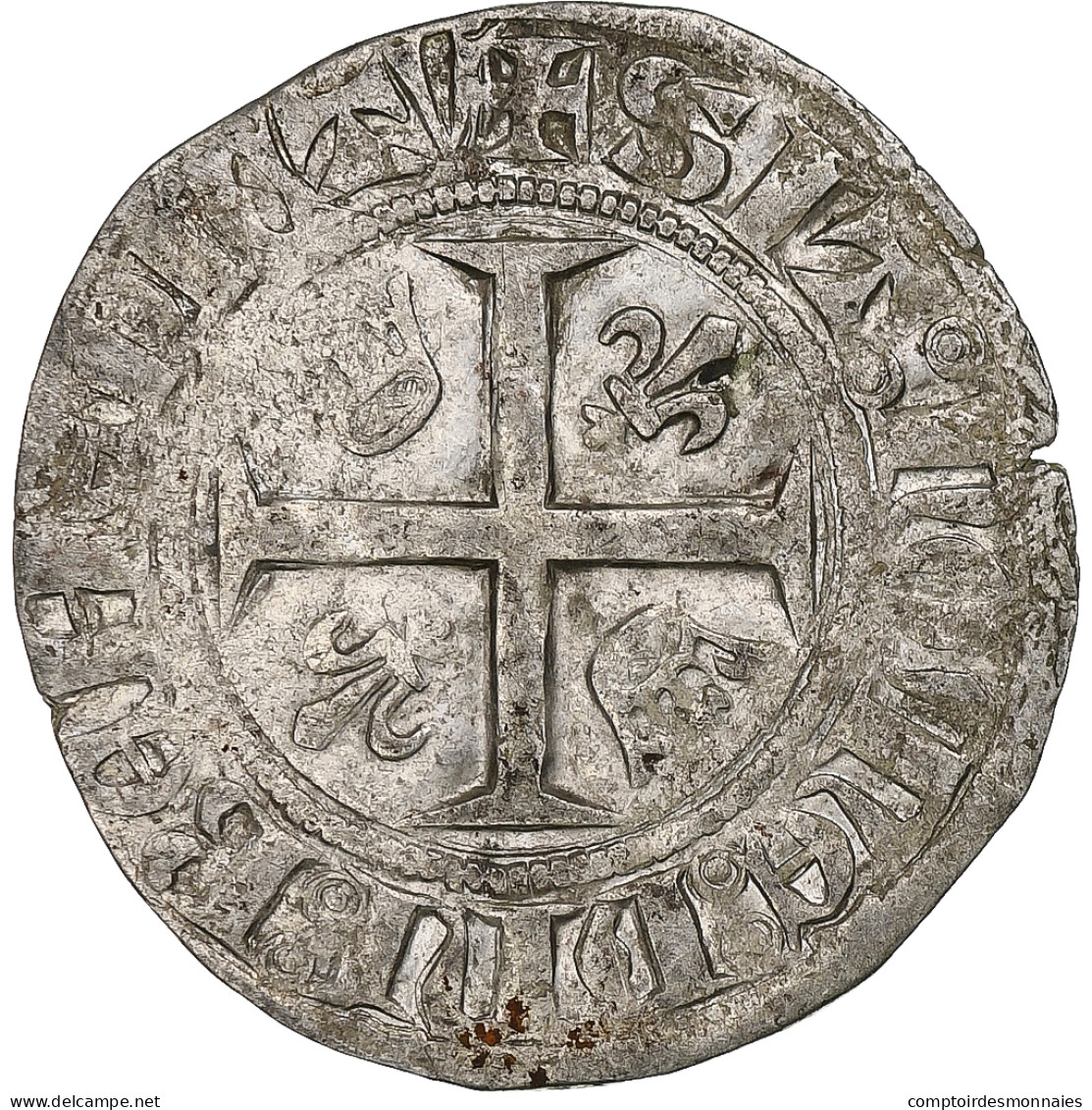 France, Charles VI, Blanc Guénar, 1380-1422, Atelier Incertain, Billon, TB+ - 1380-1422 Charles VI Le Fol