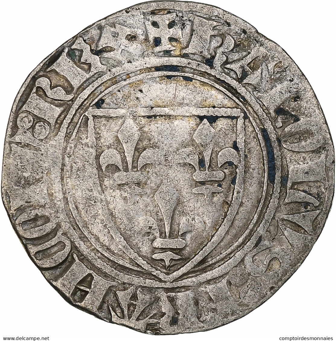 France, Charles VI, Blanc Guénar, 1380-1422, Atelier Incertain, Billon, TB+ - 1380-1422 Charles VI Le Fol