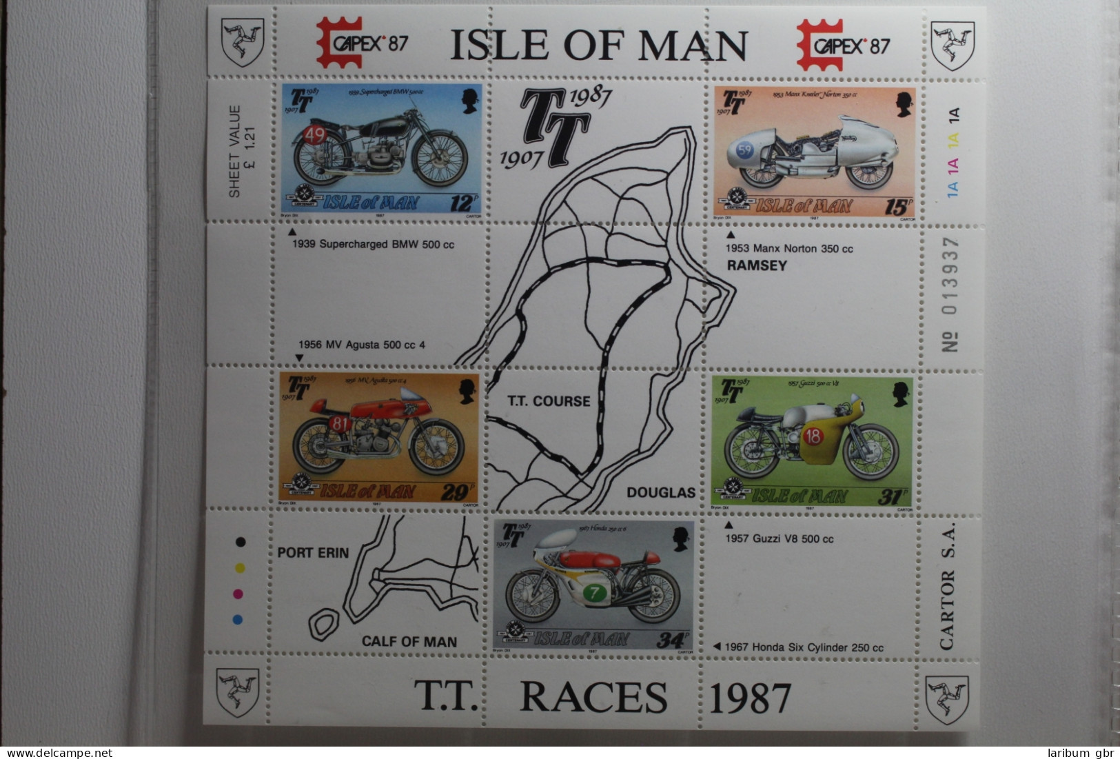 Großbritannien Isle Of Man Block 9 Mit 339-343 Postfrisch #UP598 - Otros & Sin Clasificación