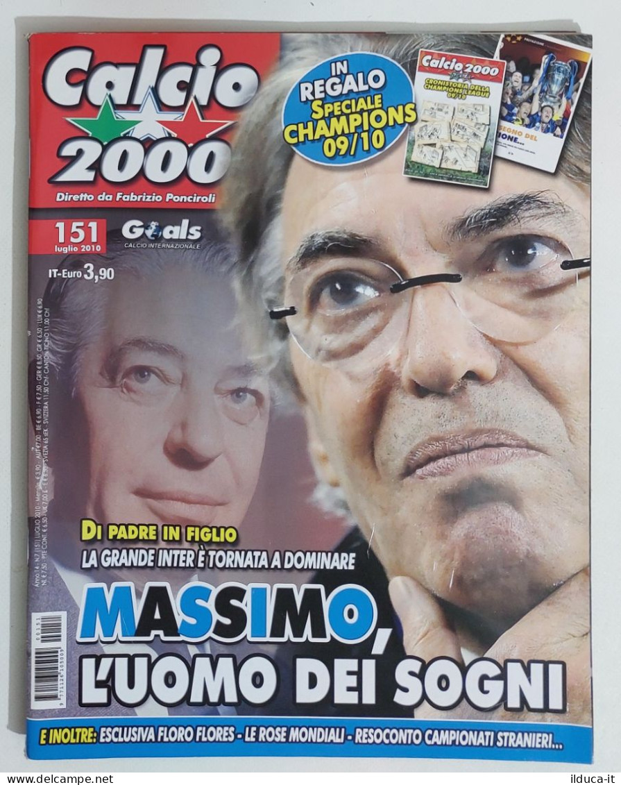 60308 Calcio 2000 - A. 14 N. 151 2010 - Massimo Moratti Inter / Rose Mondiali - Sport