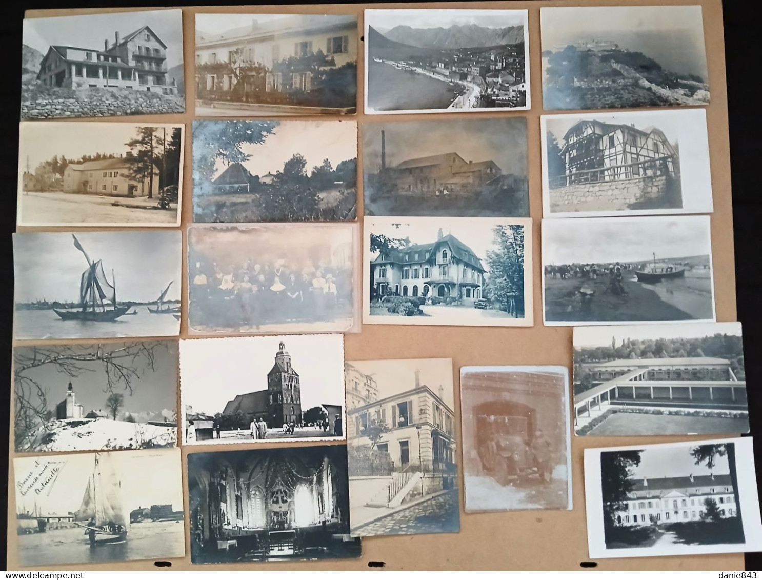 Lot De 20 CARTES PHOTOS (3) - Villes, Villages, Maisons, Châteaux, églises, Usines, Commerces,..Pas Ou Peu D'identifiées - 5 - 99 Cartes