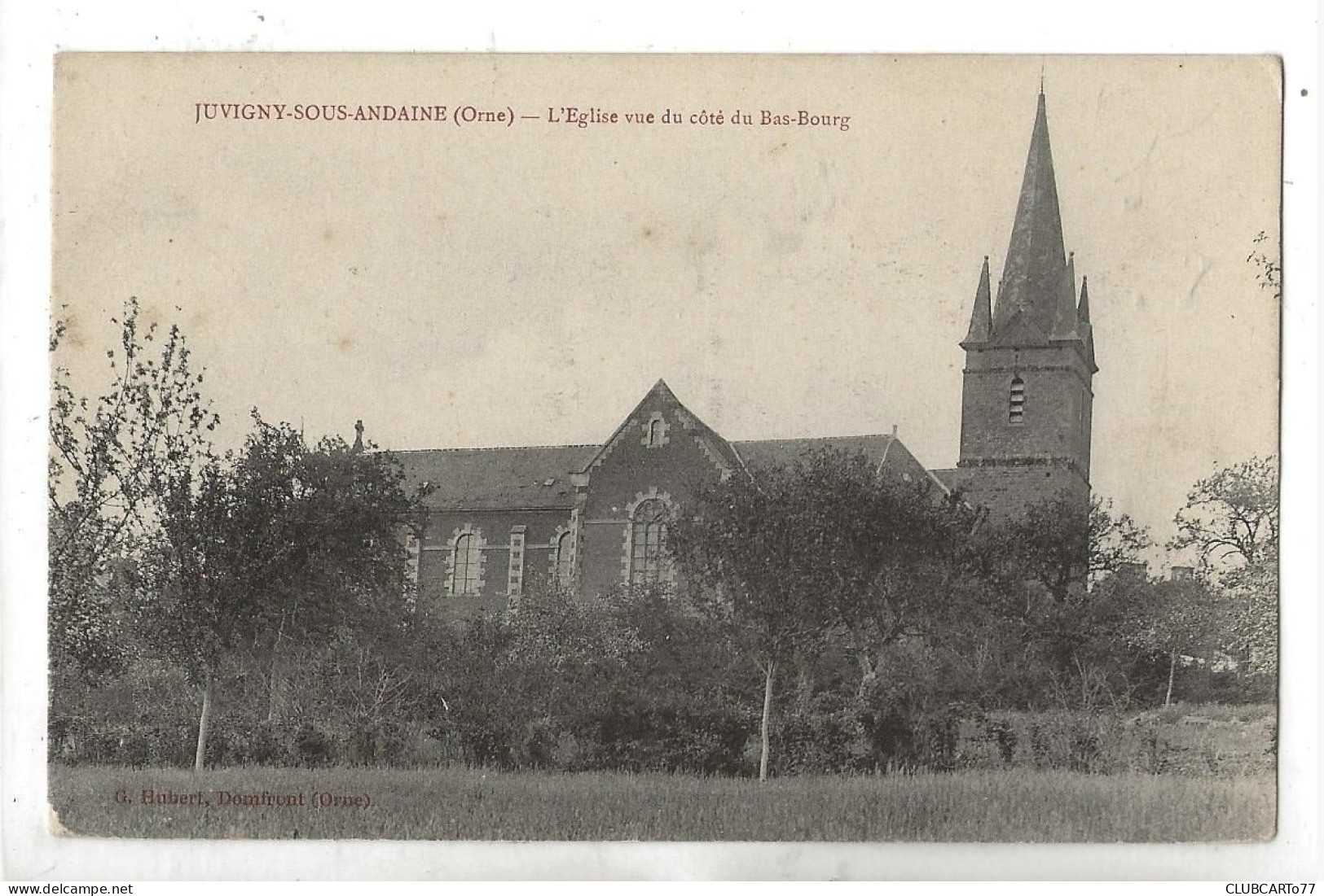 Juvigny-sous-Andaine (61) : L'église Prise  Du Côté Du Bas-Bourg En 1910 PF. - Juvigny Sous Andaine
