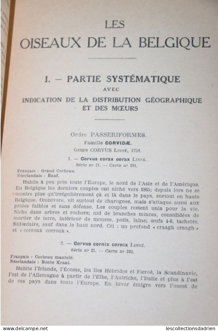 Livre ancien les oiseaux de la Belgique - complément - 1943 Ch Dupond