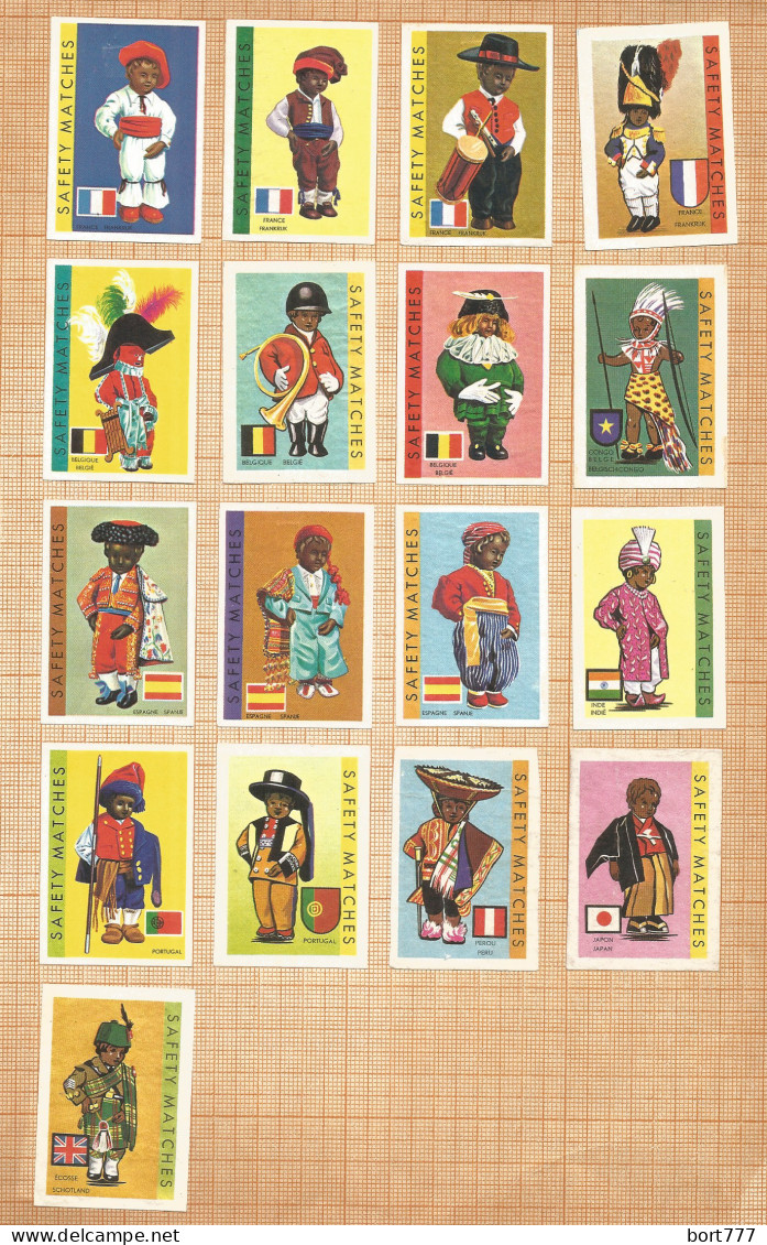 Netherlands 17 Old Matchbox Labels   - Scatole Di Fiammiferi - Etichette