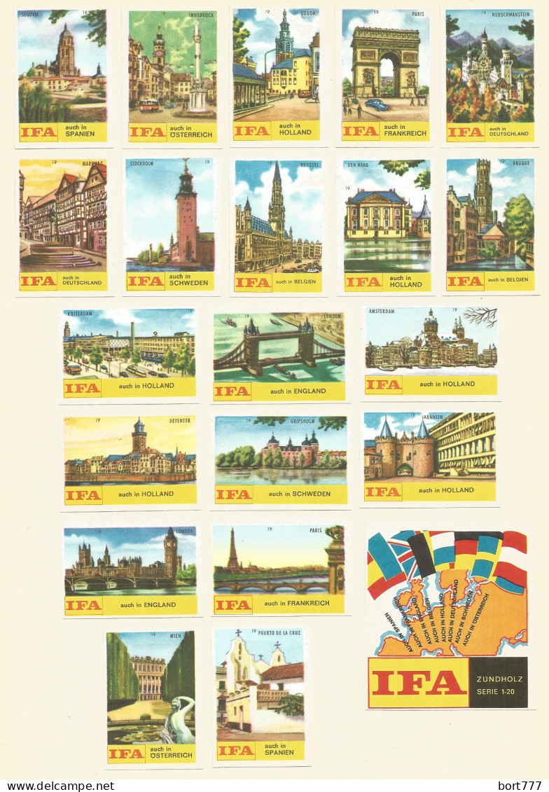 Netherlands 21 Old Matchbox Labels  IFA - Cajas De Cerillas - Etiquetas