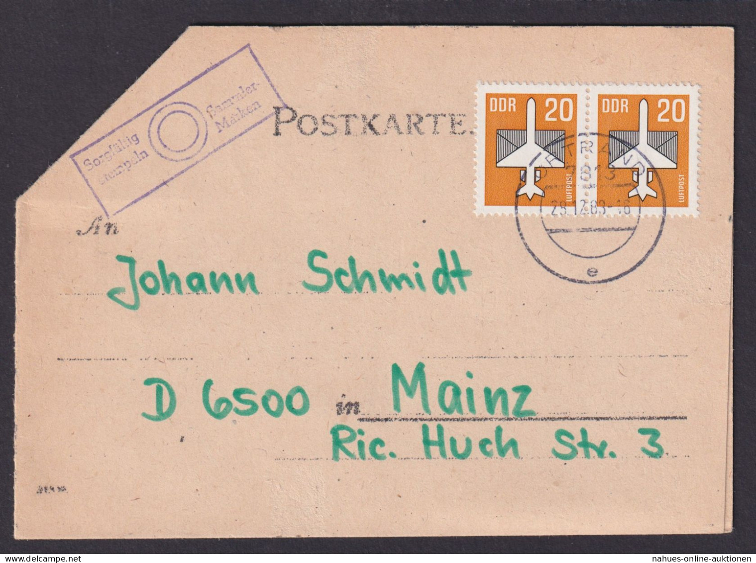 Schach DDR Seltene Klapp-Karte Einladung Zwönitz Schachmeisterschaft 1983 Mainz - Briefe U. Dokumente
