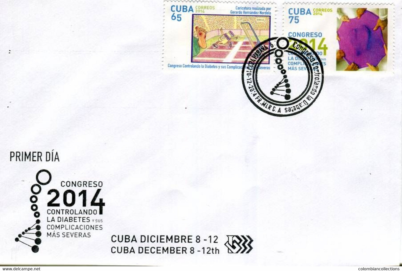 Lote CU2014-39F, Cuba, 2014, SPD- FDC, Controlando La Diabetes, Diabetic - FDC