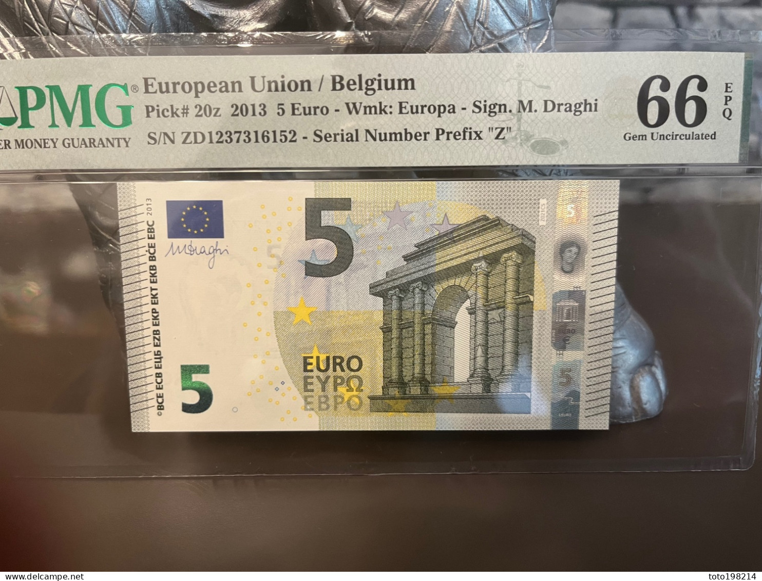 5 Euro Belgium PMG 66 Z021 - 5 Euro