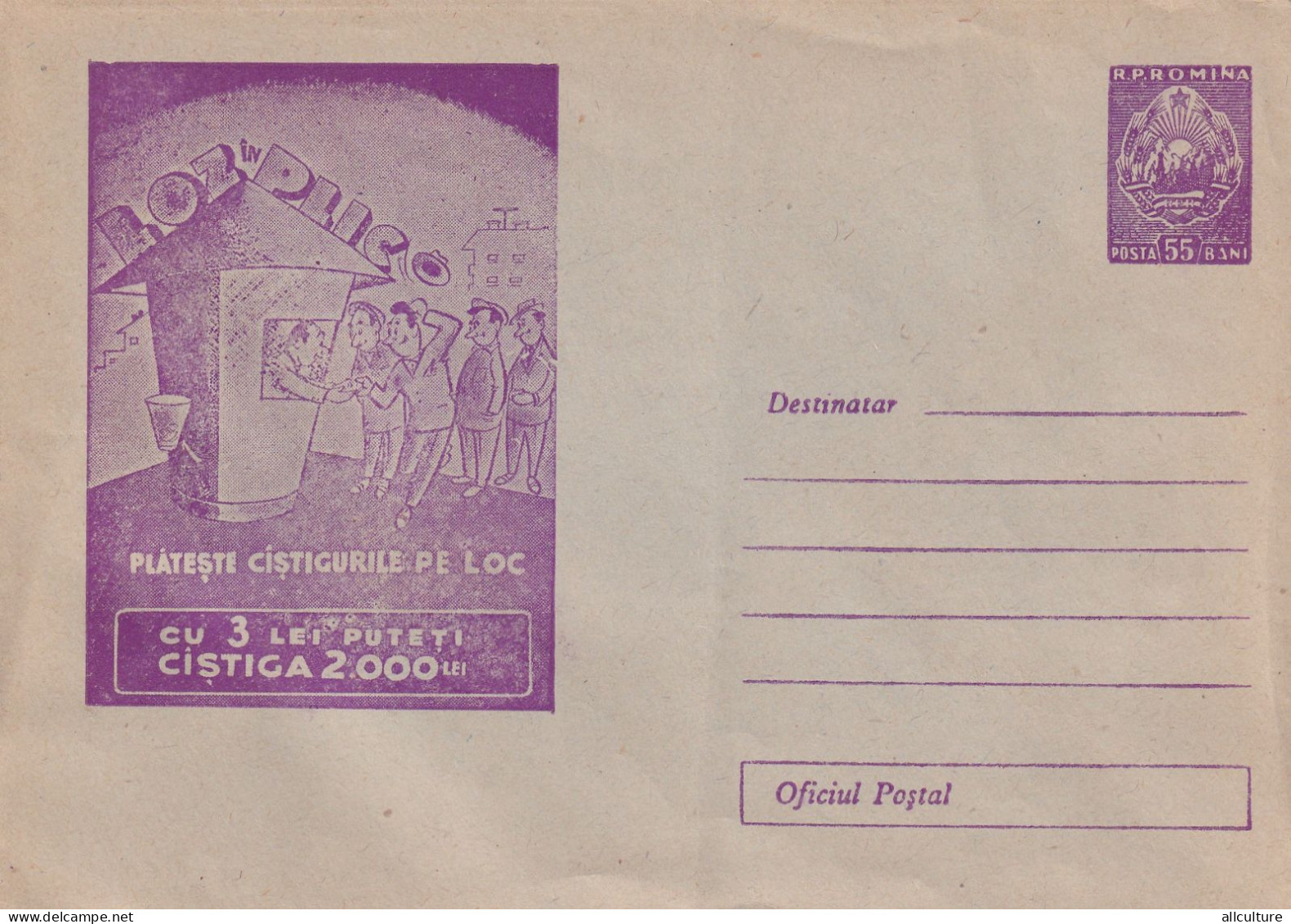 A24611 - LOZ IN PLIC LUCK GAME  LOTTO, VAGER, PETING, COVER STATIONERY,    Romania - Enteros Postales