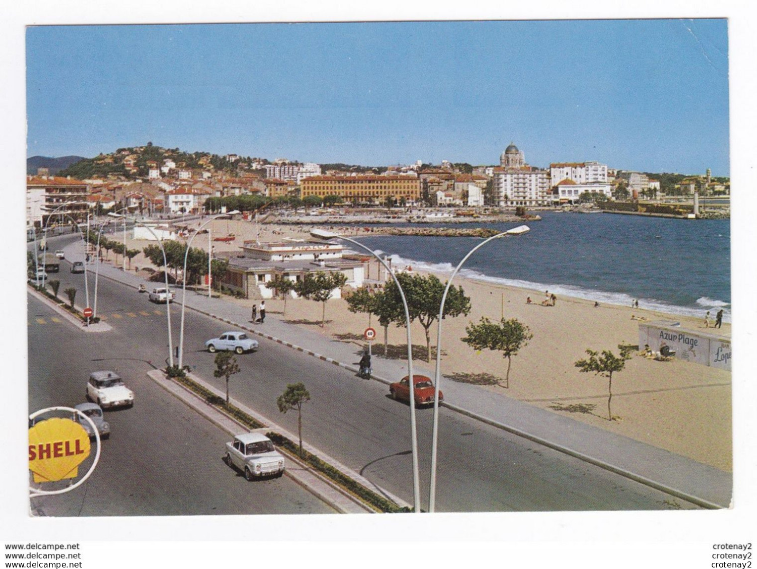 83 FREJUS ST RAPHAËL N°516 La Plage VOIR ZOOMS Citroën DS Ambulance Essence SHELL Azur Plage Landau Ancien Peugeot 404 - Frejus