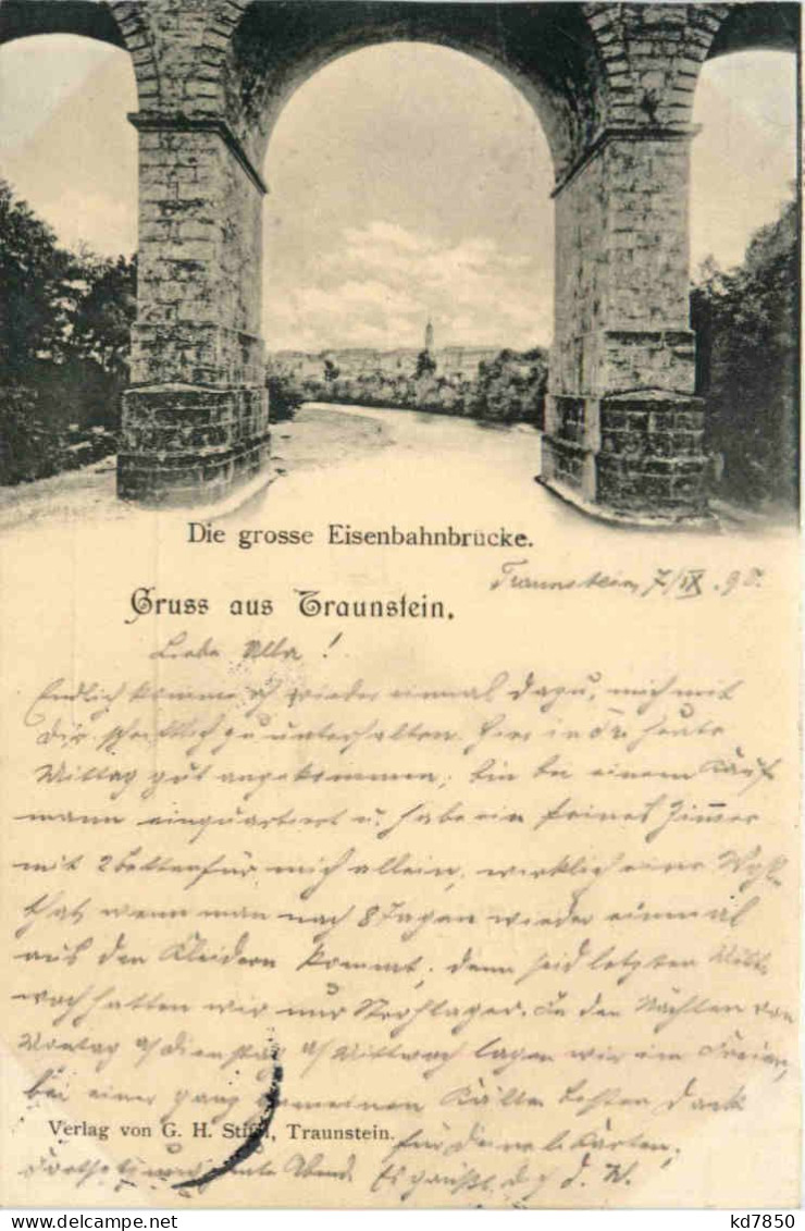 Traunstein, Die Grosse Eisenbahnbrücke - Traunstein