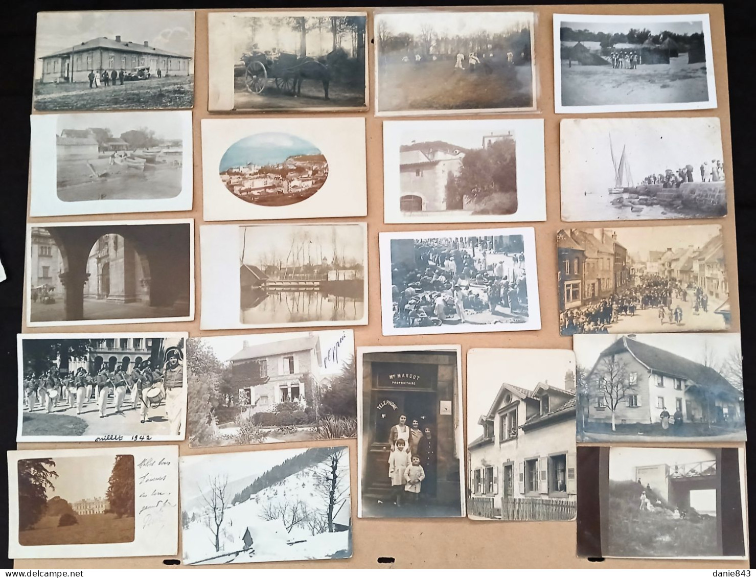 Lot De 20 CARTES PHOTOS (4) - Villes, Villages, Maisons, Châteaux, églises, Usines, Commerces,..Pas Ou Peu D'identifiées - 5 - 99 Cartes