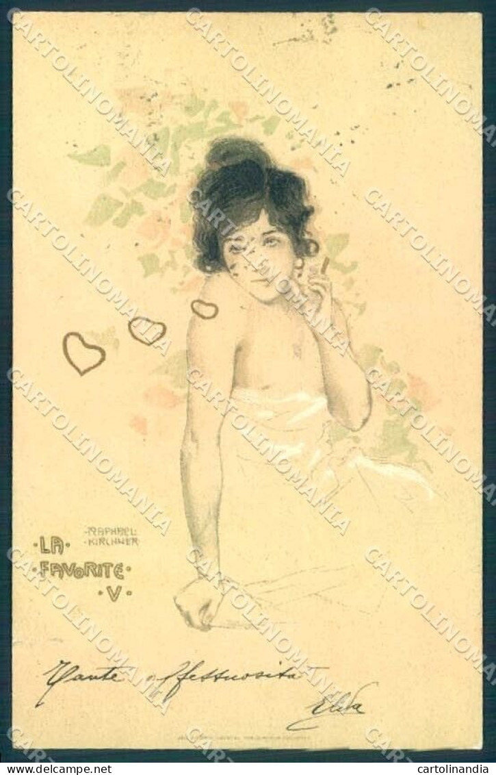 Artist Signed Kirchner R. Lady La Favorite IV D.10.a-5 RESTOIRED Postcard VK8544 - Other & Unclassified