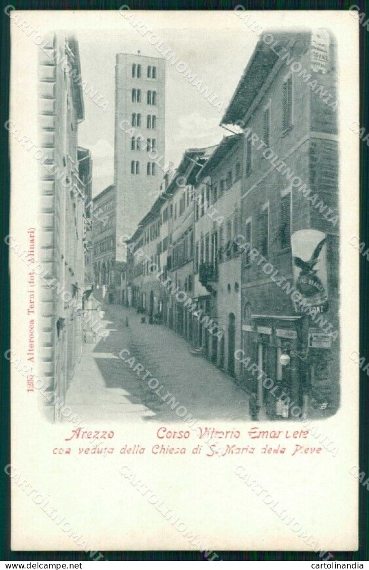 Arezzo Città Corso Vittorio Emanuele Alterocca 1235 Alinari Cartolina RB5496 - Arezzo