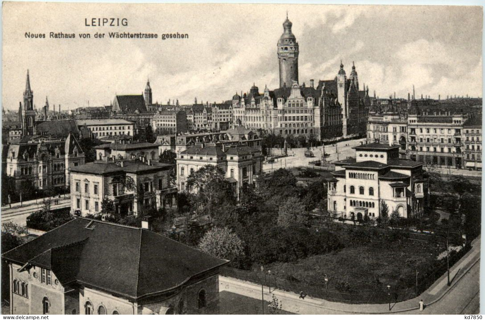 Leipzig, Neues Rathaus Von Der Wächterrstrasse Gesehen - Leipzig