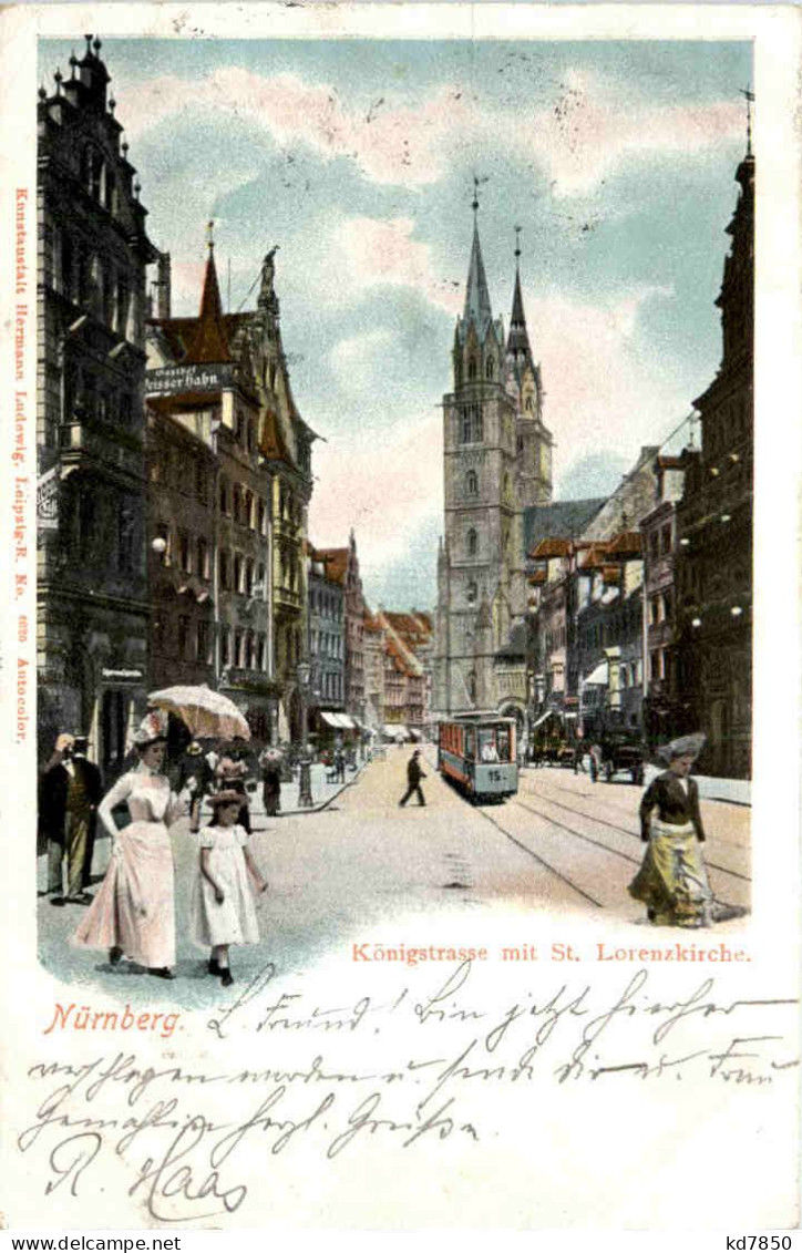 Nürnberg, Königstrasse Mit St. Lorenzkirche - Nürnberg