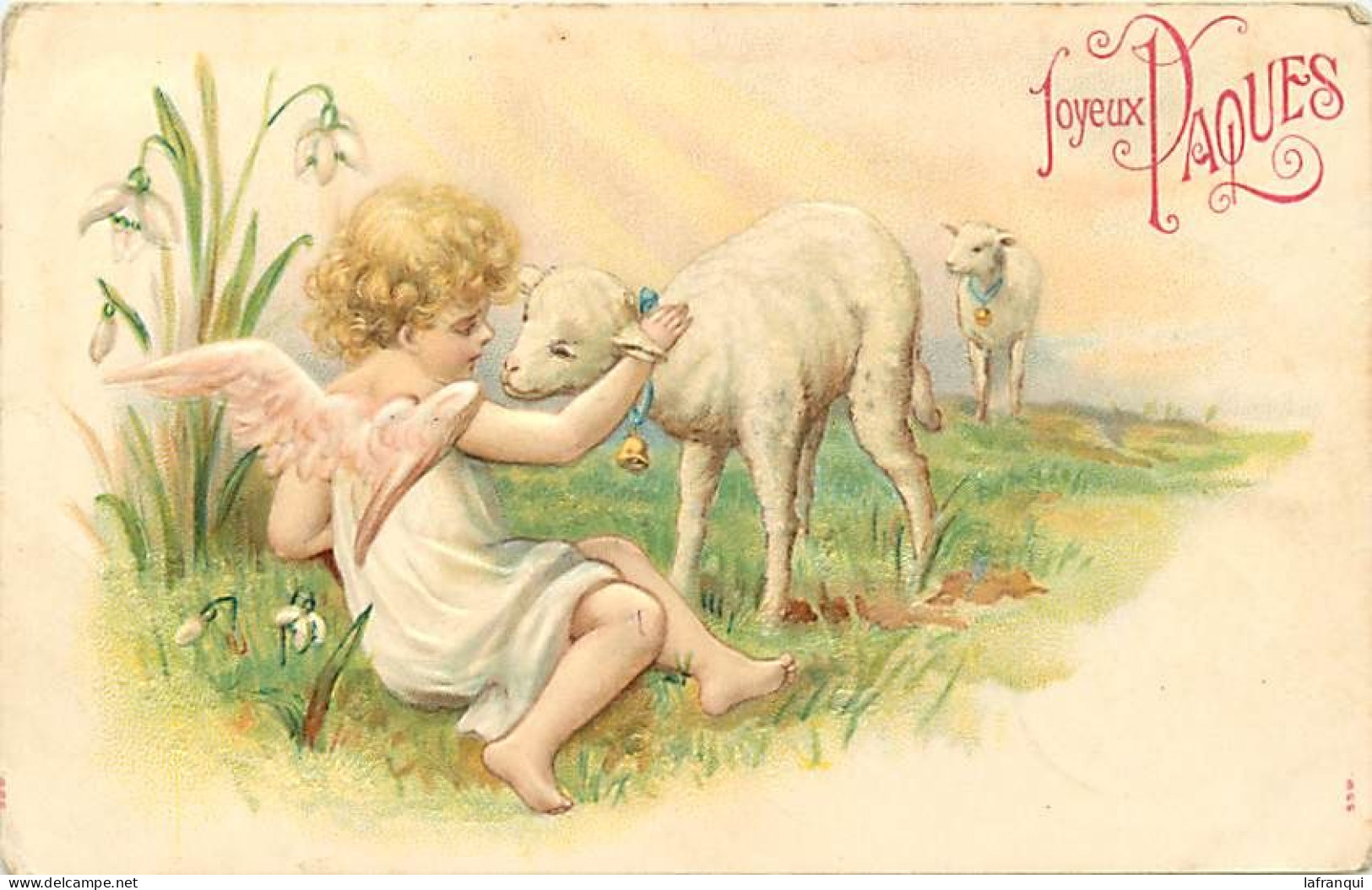 Themes Div-ref VV601- Carte Gaufrée- Anges - Ange - Angelot - Joyeux Paques - - Anges