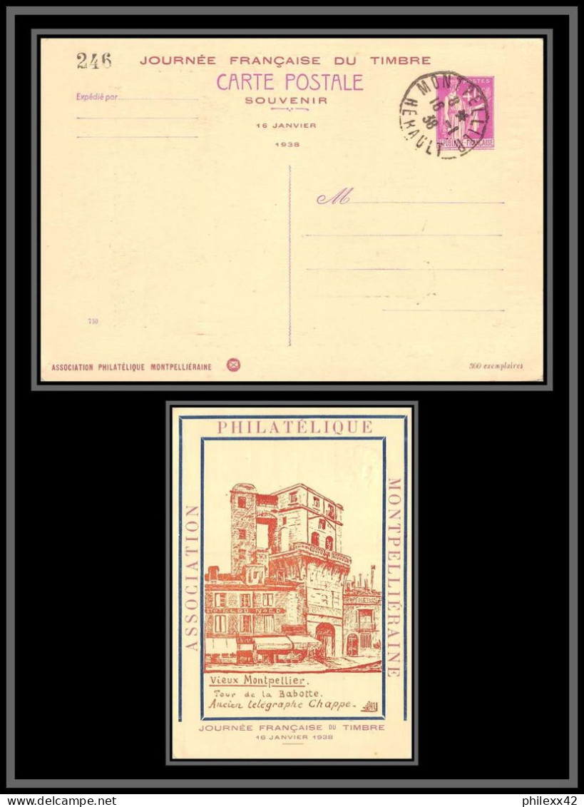 75152 40c Lilas PAI A3 X Journée Du Timbres Montpellier Paix Entier Postal Stationery Carte Postale Repiquage - Postales Tipos Y (antes De 1995)