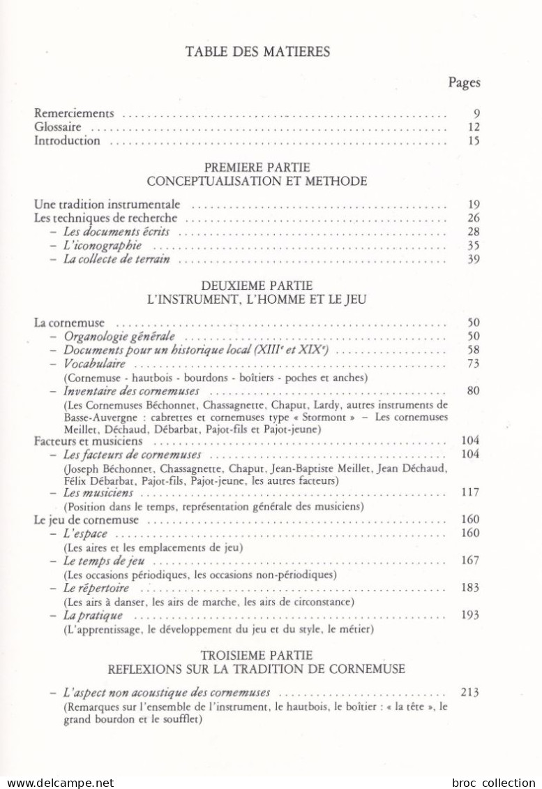 La Tradition De Cornemuse En Basse Auvergne Et Sud Bourbonnais, Jean-François Chassaing, 1982 - Bourbonnais