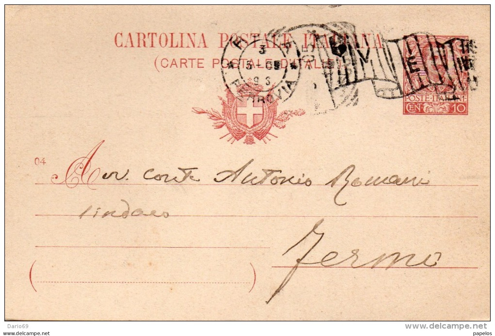 1903   CARTOLINA CON  ANNULLO ROMA - Interi Postali
