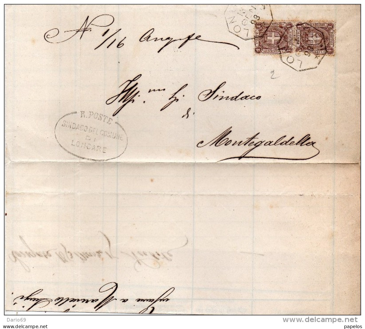 1898    LETTERA  CON ANNULLO LONGARE VICENZA - Storia Postale