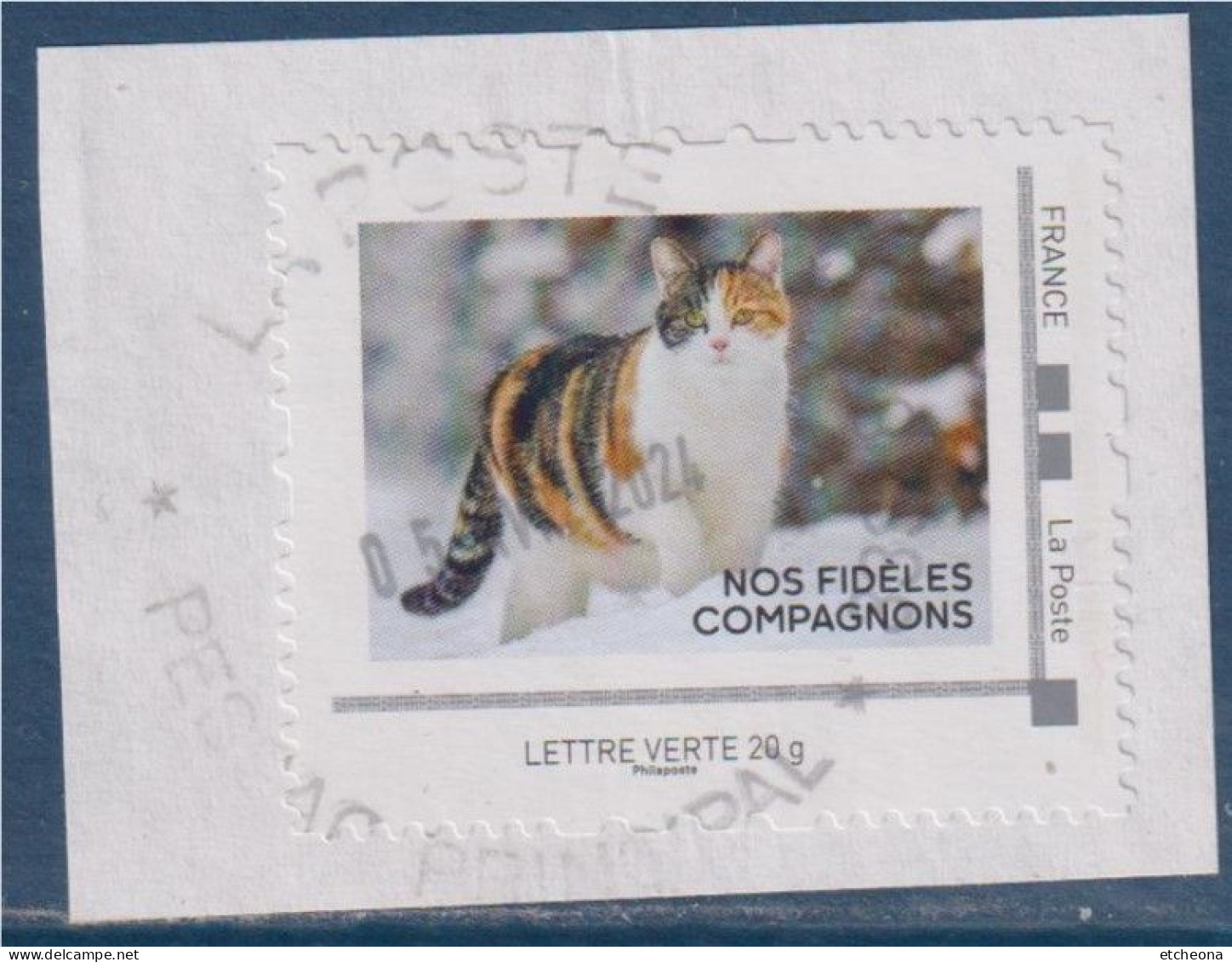 Sur Fragment Nos Fidèles Compagnon Chat Sur La Neige TVP LV Oblitéré - Gebruikt