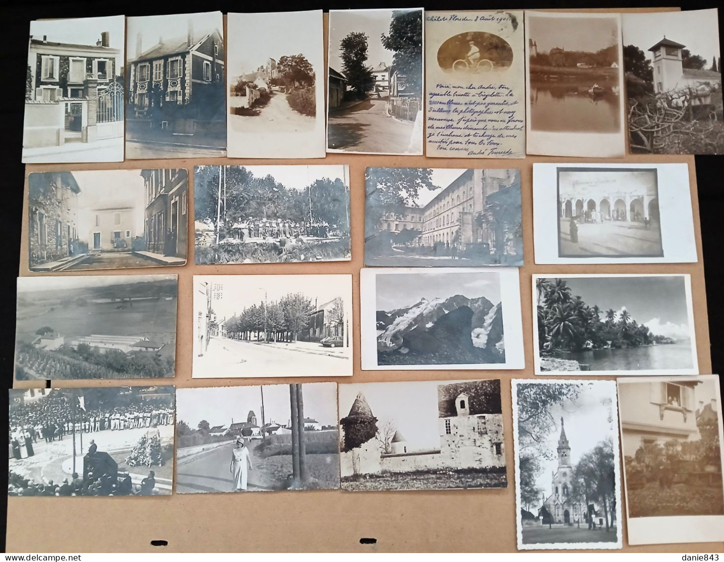 Lot De 20 CARTES PHOTOS (5) - Villes, Villages, Maisons, Châteaux, églises, Usines, Commerces,..Pas Ou Peu D'identifiées - 5 - 99 Postcards