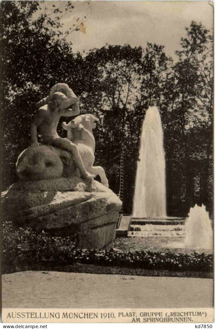 München, Ausstellung 1910, Am Springbrunnen - München