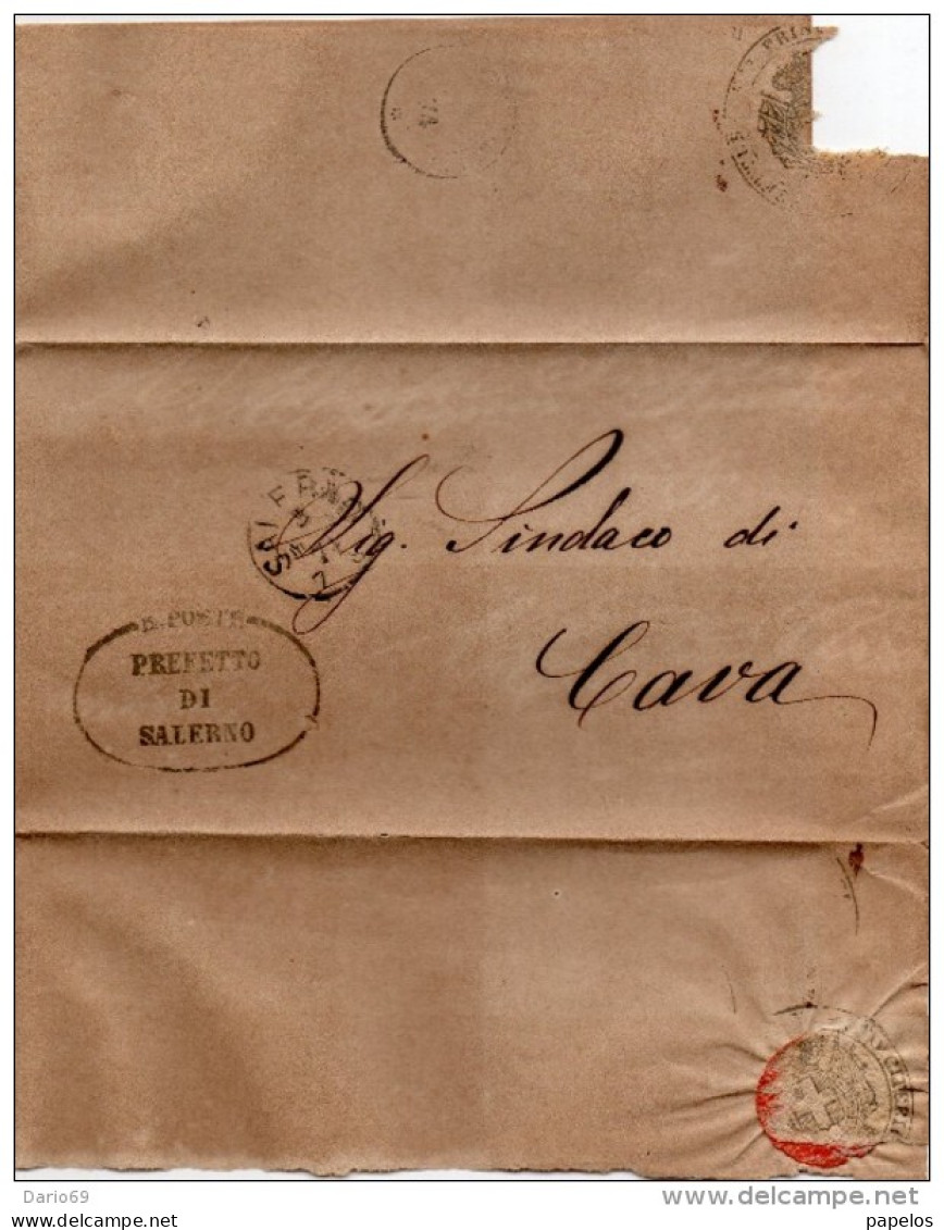 LETTERA CON ANNULLO SALERNO X CAVA - ...-1850 Voorfilatelie