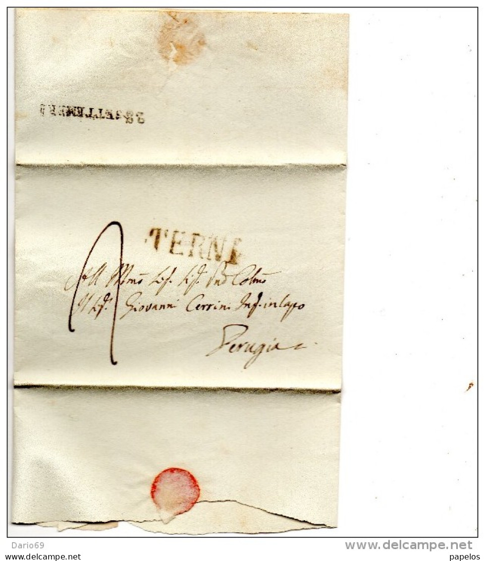 LETTERA CON ANNULLO TERNI - ...-1850 Préphilatélie